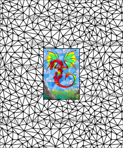 Stained Glass Dragon Panel