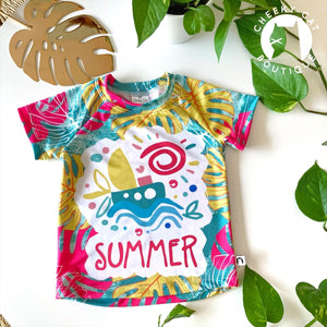 Summer Monstera Leaves Panel
