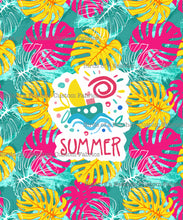 Summer Monstera Leaves Panel